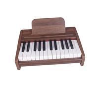Almencla Piano Electrónico Infantil Teclado Piano Instrumento Musical Educativo Juguete Piano de Madera con Alimentación 4 AA Compacto Y Transportable para Pri , 25 Llaves un