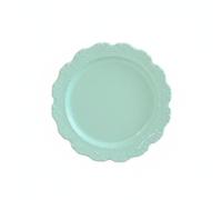 Almencla Placa Miniatura para Casa de Muñecas Plato Ornamental Embossado Bandeja Retro Decorativa Accesorio de Aleación Floral Diseño Elegante y Artístico, Azul Cielo, 27 4mm