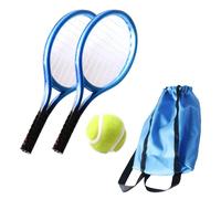 Almencla Racket Miniatura Pelota Accesorios Kit Set Decoración Miniatura Deporte Realismo Función Duradera Adecuado para Coleccionistas de Muñecas Y Actividade, Azul