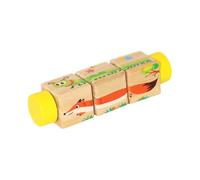 Almencla Rompecabezas Giratorio Madera Juego Lúdico Bloque Motricidad Fina Puzzle Torcido Manipulación Multifunción Material Natural Adecuado para Psicología, Amarillo