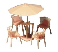 Almencla Silla Miniatura Casa de Muñecas Conjunto Mesa Comedor Miniatura Resina Modelo Muebles Kit Micro Adecuado para Fotografía Creativa Colección, Style D