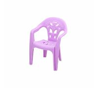 Almencla Silla Miniatura Taburete Silla Plástico Decorativo Decoración Apilable Realista Apto para Coleccionistas Juegos de Casa de Muñecas Desarrollo Creativo, Morado