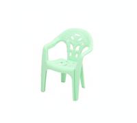 Almencla Silla Miniatura Taburete Silla Plástico Decorativo Decoración Apilable Realista Apto para Coleccionistas Juegos de Casa de Muñecas Desarrollo Creativo, Verde