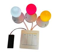 Almencla Tablero Sensorial Interruptor de Luz con Botones de Colores para Juego Interactivo Control de Lámpara Desarrollo Sensorial Y Motricidad Fina Adecuado, Blanco Amarillo Rosa