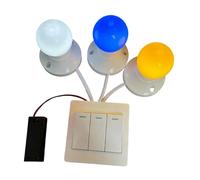 Almencla Tablero Sensorial Interruptor de Luz con Botones de Colores para Juego Interactivo Control de Lámpara Desarrollo Sensorial Y Motricidad Fina Adecuado, Blanco Amarillo Azul