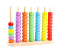 Almencla Tren Aritmético Infantil Abaco Juguete Didáctico de Madera con Perlas Mixtas para Clasificar y Practicar Suma Adecuado para Aula Preescolar Guardería Aprendizaje en Casa