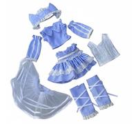 Almencla Vestido para Muñeca con Conjunto de Ropa Accesorios Detallados y Bordes de Encaje Adecuado para Coleccionistas Fotografía Decoración de Muñecas de , Vestido Saco Azul