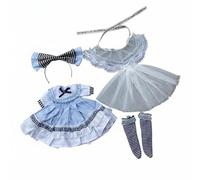 Almencla Vestido para Muñeca con Conjunto de Ropa Accesorios Detallados y Bordes de Encaje Adecuado para Coleccionistas Fotografía Decoración de Muñecas de , Azul Doncella