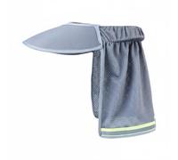 Almencla Visera de Sol para Construcción Casco Protector Extensión Visera Alta Compatibilidad Tira Reflectante Tela Ventilada, Gris, Visera con Solapa Trasera De 30cm