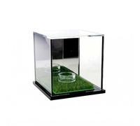 Almencla Vitrina Acrílica Caja Expositora con Base de y Piso Forrado en Césped Artificial Organizador para Almacenaje y Exhibición de Coleccionables Adecuada , 15.6cm X 15.6cm X 15.5cm
