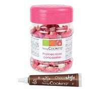 Almendras garapiñadas Rosa 145 g + Tubo de chocolate para decorar