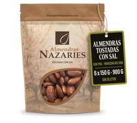 ALMENDRAS NAZARIES Almendras Tostadas con Sal 6 x 150 g con Piel Españolas variedad Belona Cultivo Propio 900 g en Andalucia Snack Natural Fruto Seco Sin Gluten Aperitivo Saludable Tostada sin Freir