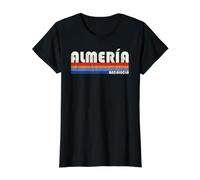 Almería Andalucía Estilo Retro Años 70 80 Camiseta gráfica económica, Mujer, Negro, M