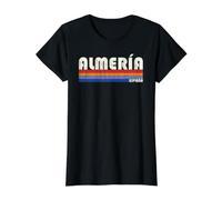 Almería España Estilo Retro Años 70 80 Camiseta gráfica económica, Mujer, Negro, XS