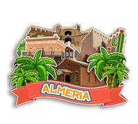Almeria España Imán 3D para nevera de madera, recuerdo de ciudad, recuerdo, calcomanías para nevera, hogar, cocina, pizarra blanca