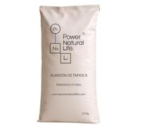 Almidón de Tapioca, Yuca o Mandioca en Polvo | Power Natural Life | Saco 25 kg | Uso Alimentario, Uso Técnico e Industrial | NO GMO, Orgánico y Apto para Celíacos