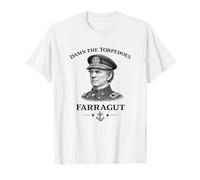 Almirante Farragut Maldito los Torpedos Guerra Civil Camiseta