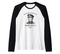 Almirante Farragut Maldito los Torpedos Guerra Civil Camiseta Manga Raglan