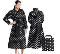 ALMLEU Chubasquero Womens Long Raincoats Rain Jacket Waterproof Packable Hooded Windbreaker Lightweight Adjustable Waist for Outdoor(SKY BLUE,XL)