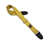 ALMLEU Correa Guitarra Cinturón de guitarra ajustable, correa bajo folk eléctrico acústico algodón tejido con extremos cuero(Sunshine Yellow)