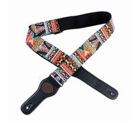 ALMLEU Correa Guitarra Correa de guitarra algodón bajo eléctrico acústico longitud ajustable ensanchar 6,2 Cm(Red)