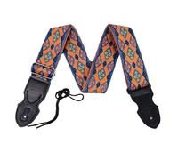 ALMLEU Correa Guitarra Correa de guitarra bordada for bajo acústico eléctrico, estilo Vintage, patrón bohemio, hombro ancho acolchado ajustable(Kaguqi orange)