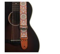 ALMLEU Correa Guitarra Correa de guitarra Cinturón bordado ajustable con extremo cuero for bajo eléctrico acústico(Color 6)