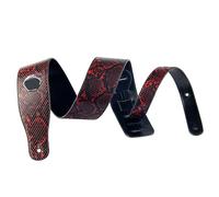 ALMLEU Correa Guitarra Correa de guitarra cuero suave con diseño serpiente, púas, accesorios for bajo eléctrico acústico(Red)