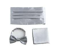 ALMLEU Cummerbund de Satén Conjuntos de faja for hombre, pañuelo cuadrado bolsillo, pajarita, esmoquin, boda, CummeFormal, Noeud Papillon, cinturones anchos, cinturón Ceremonial(Size 6)