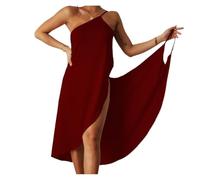 ALMLEU Pareos Playa Grandes Vestido Playero de Tirantes Color Liso, Chal, Bata baño for Mujer, Talla Grande S-5XL(Color 2,XXL)