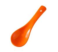 ALMLNLL Cucharas de Sopa cerámica, Juego 6 Piezas, cucharas Porcelana China asiática for, Dumplings, wonton, café, postres, Cereales y Helado(Orange)