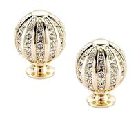 ALMLNLL Manijas para gabinetes, 2 uds Perilla de cajón Cristal Diamantes imitación, Tirador Dorado Estilo Europeo, perillas Puerta Muebles, gabinete aleación Zine sólido(Gold)