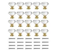 ALMLNLL Manijas para gabinetes, 20 Piezas Perillas de Gabinete y Cajón Cristal Aleación Zinc Puerta 30 Mm for Manija(Onecolor)