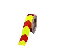 ALMLNLL Rollo de Cinta de precaución Reflective Tape, Self Adhesive Fluorescent Reflector Warning Tape, Red Arrow 5cm x 300cm Pack of 3
