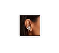 ALMLWIAJ Aretes sin Perforación para Mujer 4 PCS Dorado Pendientes de Pinza Ajustables para Cartílago Sin Dolor Joyería para Fiestas Diario Regalo para (Plata)