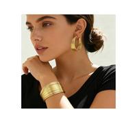 ALMLWIAJ Juego de 3 piezas de joyería para mujer, pulsera abierta y aretes de aro, joyería nacional africana para su esposa, novia, cumpleaños, aniversario, regalos de San Valentín