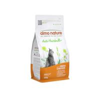 Almo Nature Anti Hairball - Croquetas para Gato Adulto con Pollo Fresco, con Mezcla de Fibras Vegetales para Combatir la Formación de Bolas de Pelo - Bolsa de 400 g