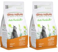 Almo Nature Anti Hairball - Croquetas para Gato Adulto con Pollo Fresco, con Mezcla de Fibras Vegetales para Combatir la Formación de Bolas de Pelo - Bolsa de 400 g (Paquete de 2)