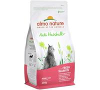 Almo Nature Anti Hairball - Croquetas para Gato Adulto con Salmón Fresco, con Mezcla de Fibras Vegetales para Combatir la Formación de Bolas de Pelo - Bolsa de 400 g