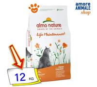Almo Nature Life Maintenance - Croquetas para Gatos Adultos con Pollo Fresco como Primer Ingrediente - Bolsa de 12 kg