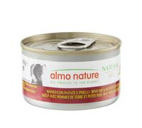 almo nature Comida Húmeda para Perros Natural de Vacuno, Patatas y Guisantes (24 latas x 95 g). Alimento para Perros Monoproteíco Enlatado HFC Cuisine. Snack Complementario sin Gluten.