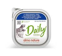 almo nature Daily con Pescado Blanco y arroz - Receta sin Gluten - Comida húmeda para Perros Adultos - Paquete de 9 x 300 g