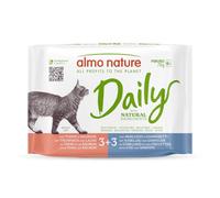 Almo Nature Daily - Comida Húmeda para Gatos Adultos - Bocaditos - Atún y Salmón, Bacalao y Camarones - 70 g, Paquete de 6