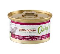 Almo Nature Daily - Comida Húmeda para Gatos Adultos - Mousse - Ternera y Ternera - 85 g, Paquete de 24