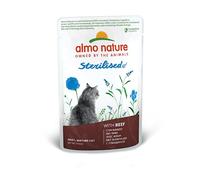 Almo Nature Functional - Sterilised - Comida Húmeda para Gatos Adultos y Mayores, Esterilizados o Poco Activos - con Res - Bajo Contenido de Grasas, Hidratante - 70g (Paquete de 30)