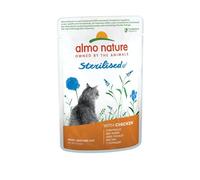 Almo Nature Functional - Sterilised - Comida Húmeda para Gatos Adultos y Mayores, Esterilizados o Poco Activos - con Pollo - Bajo Contenido de Grasas, Hidratante - 70g (Paquete de 30)