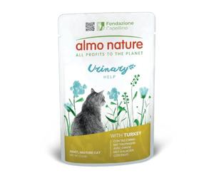 Almo Nature Functional Urinary Help - Comida Húmeda para Gatos Adultos de Pavo - Soporte para el Bienestar del Tracto Urinario - 30 Bolsitas de 70g