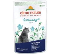 Almo Nature Functional Urinary Help - Comida Húmeda para Gatos Adultos de Pescado - Soporte para el Bienestar del Tracto Urinario - 30 Bolsitas de 70g