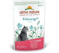 Almo Nature Functional Urinary Help - Comida Húmeda para Gatos Adultos de Salmón - Soporte para el Bienestar del Tracto Urinario - 30 Bolsitas de 70g