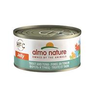 Almo Nature HFC Jelly - Comida Húmeda para Gatos Adultos - Trucha y Atún - Calidad para Consumo Humano, Gluten Free - 70g (Pack de 24)